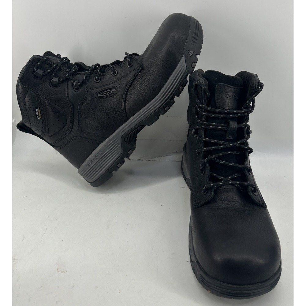 KEEN Utility Chicago 6" Waterproof Work Boots Black Leather ReGen Men's 11D